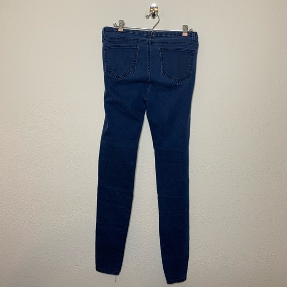 Zara Trafaluc Suede Moto Denim Skinny Jeans - Picture 3 of 4